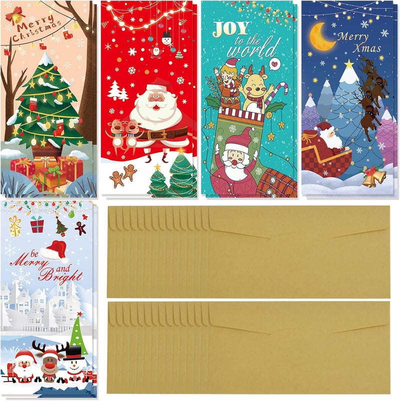 fibevon Christmas Money Holder for Cash with Envelopes - 30-Pack of Christmas Cards with Envelopes for Cash Gifts for Xmas, New Year, and Holiday Decorations - Image 1